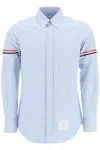 THOM BROWNE POPLIN BUTTON-DOWN SHIRT WITH RWB ARMBANDS