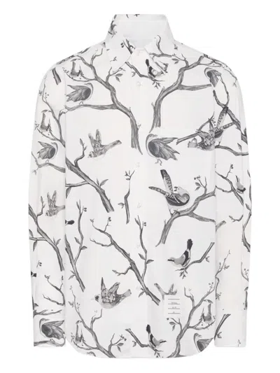 Thom Browne Poplin Long-sleeve Shirt In White