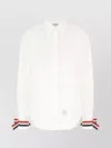 Thom Browne Easy-fit Point Collar Shirt In White