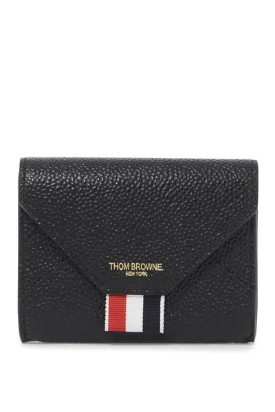 Thom Browne Portacarte Envelope In Pebble Grain In Black