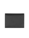 Thom Browne Textured Black Calfskin Cardholder In Gray