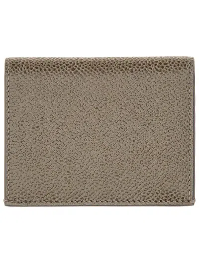 Thom Browne Portacarte In Pelle Granulata In Green