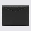 Thom Browne Black Leather Logo Wallet In Black