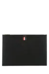 Thom Browne Briefcase Black Leather Document Holder  In Black