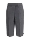 Thom Browne Solid Wool Flannel Bermuda Shorts In Gray