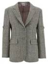 Thom Browne Prince Of Wales Blazer In Gray