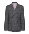 Thom Browne Gray Prince Of Wales Hunting Tweed Blazer In Multi