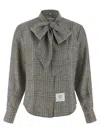 Thom Browne Prince Of Wales Check Shirt Shirt And Blouse Multicolor In Gray