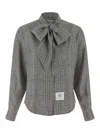 Thom Browne Prince Of Wales Check Shirt Shirt And Blouse Multicolor In Gray