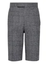 Thom Browne Prince Of Wales Check Shorts In Gray