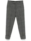 Thom Browne Prince Of Wales-pattern Tweed Trousers In Gray