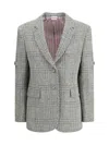Thom Browne Prince Of Wales Blazer In Gray