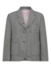 Thom Browne Prince Of Whales Cropped Blazer In Gray