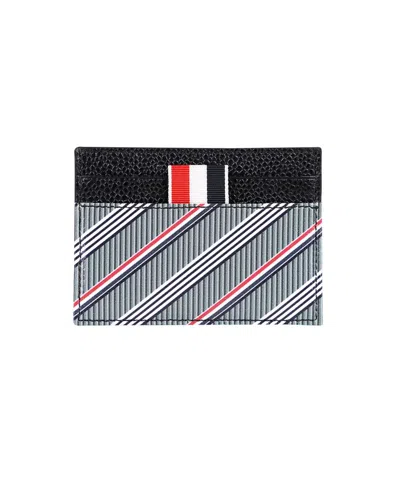 Thom Browne Print Card Holder In Grey