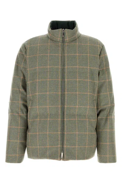 Thom Browne Embroidered Wool Reversible Down Jacket In Green