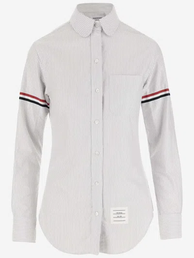 Thom Browne Printed Cotton Shirt In White