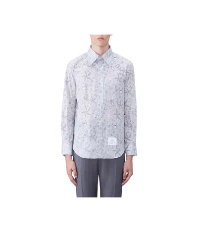 Thom Browne Printed Cotton Shirt In White
