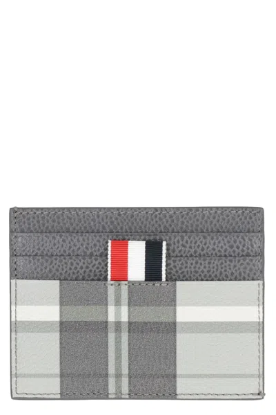 Thom Browne Printed Leather Card Holder In Black