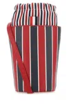 Thom Browne Printed Leather Mini Bucket Bag In Red