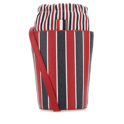 THOM BROWNE THOM BROWNE PRINTED LEATHER MINI BUCKET BAG