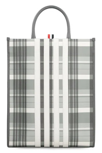 Thom Browne Printed Leather Shopping Bag In Multi