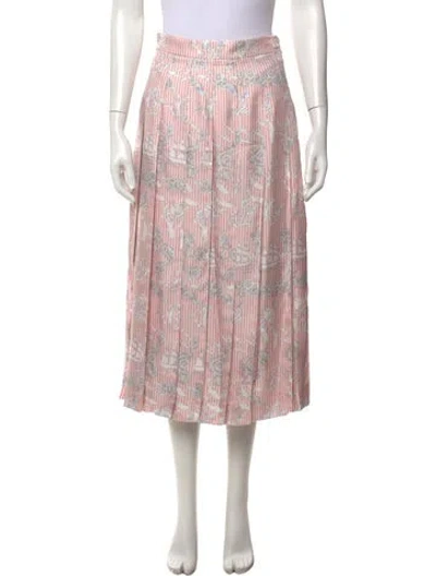 Pre-owned Thom Browne Printed Midi Length Skirt In Pink