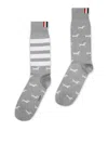 Thom Browne Printed-motif Socks In Gris