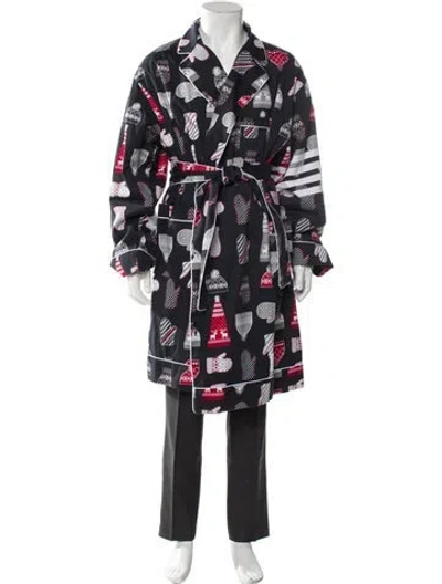 Pre-owned Thom Browne Printed Robe In Blue