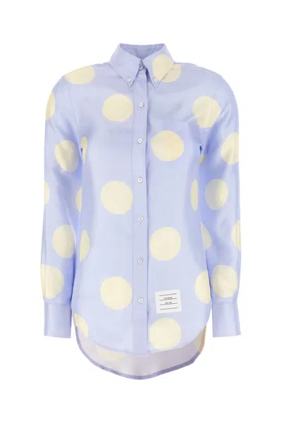 THOM BROWNE PRINTED SILK SHIRT