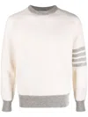 Thom Browne 4-bar Wool Crewneck Jumper In White