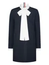 Thom Browne Silk-trimmed Virgin Wool Minidress In Blue