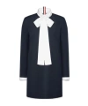 Thom Browne Silk-trimmed Virgin Wool Minidress In Blue
