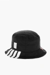 Thom Browne Quilted Bucket Hat With Contrasting Details In Black