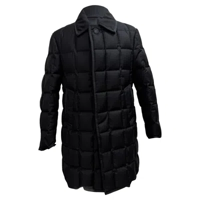Thom Browne Quilted Down Super 130s Sport Coat In Black Wool