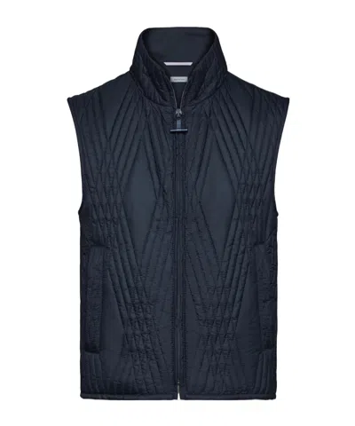 Thom Browne Quilted Gilet In Blue