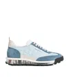 Thom Browne Quilted Lace-up Sneakers In Light Blue