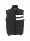 Thom Browne Quilted Padded Vest With High Collar And Sporty Accents In Black
