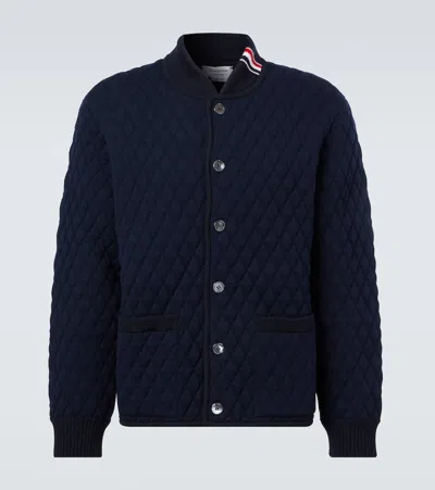 THOM BROWNE QUILTED WOOL-BLEND JACKET
