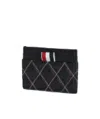 Thom Browne Quilted-effect Cardholder In Black