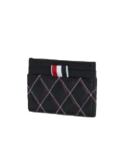 Thom Browne Quilted-effect Cardholder In Black