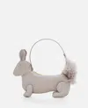 Thom Browne Light Grey Rabbit Shoulder Bag In Grey