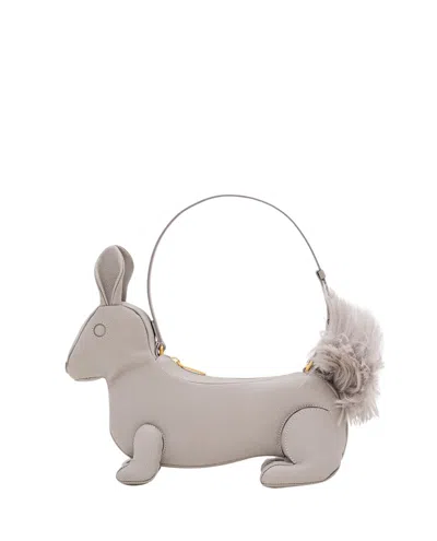 Thom Browne Rabbit Baguette Bag In Grey