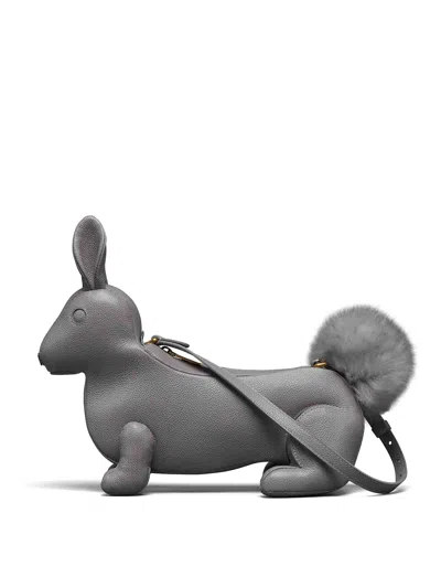 Thom Browne Rabbit Shoulder Bag In Gris