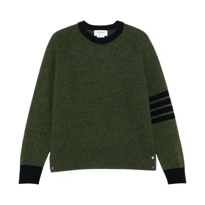 Pre-owned Thom Browne Raglan Sleeve Relaxed Crew Neck Pullover 'dark Green' | Men's Size 3