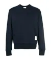 Thom Browne Tricolor Intarsia Design Cotton Sweatshirt In Black