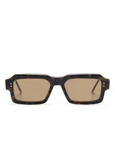 Thom Browne Rectangle-frame Sunglasses In 褐色