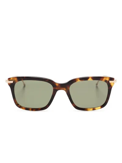 Thom Browne Rectangle-frame Sunglasses In Brown