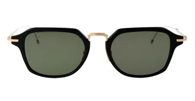 THOM BROWNE RECTANGULAR - BLACK / GOLD SUNGLASSES