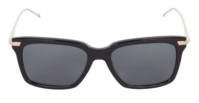 Thom Browne Rectangular 49 - Black / Gold Sunglasses In Blue