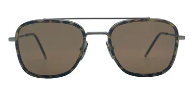 THOM BROWNE RECTANGULAR AVIATOR - BROWN TORTOISE SUNGLASSES